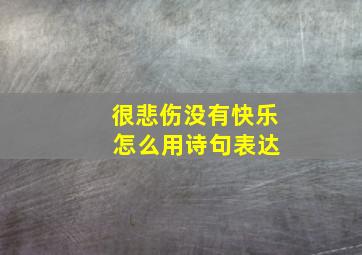 很悲伤没有快乐 怎么用诗句表达